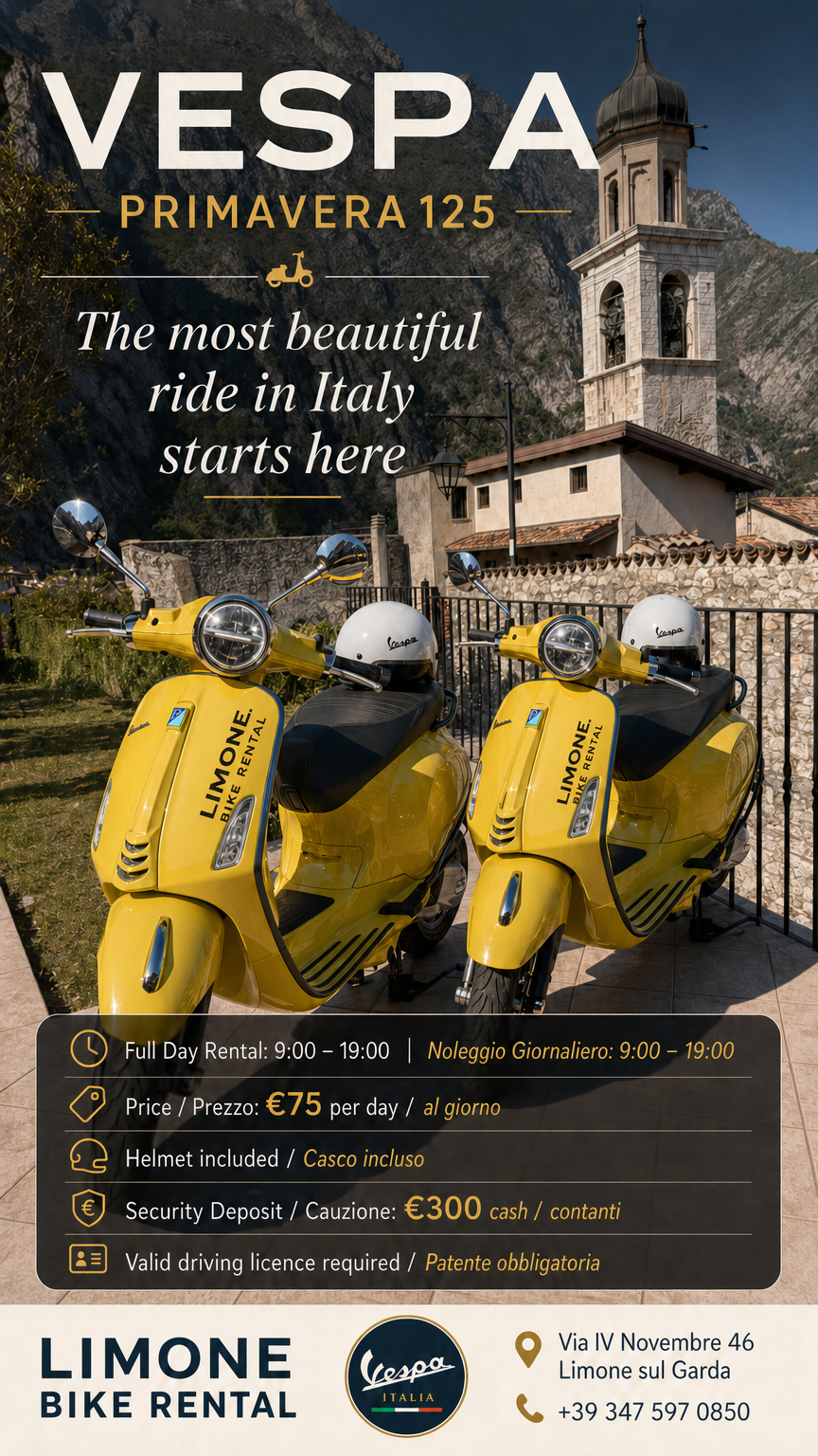 Vespa Primavera 125 at Lake Garda